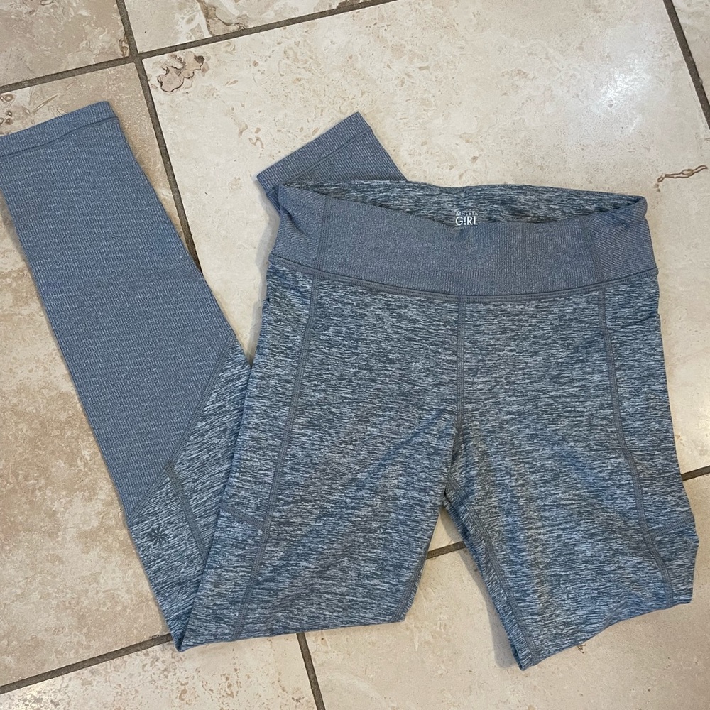 Athleta Girl gray leggings with side pockets